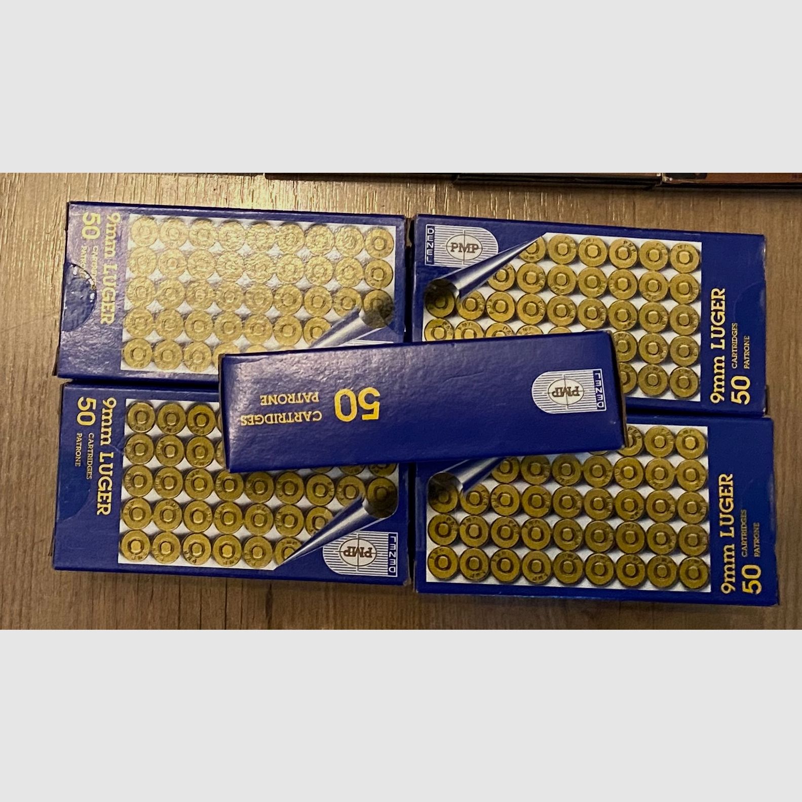 Verkaufe zwecks Hobbyaufgabe 450 Schuss 9 mm Luger vom Hersteller Denel PMP