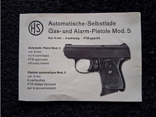 Gebrauchsanleitung Bedienungsanleitung für HS Mod. 5 (PTB 100-69)