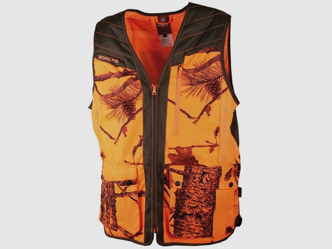 Gilet Classy orange camo Größe L