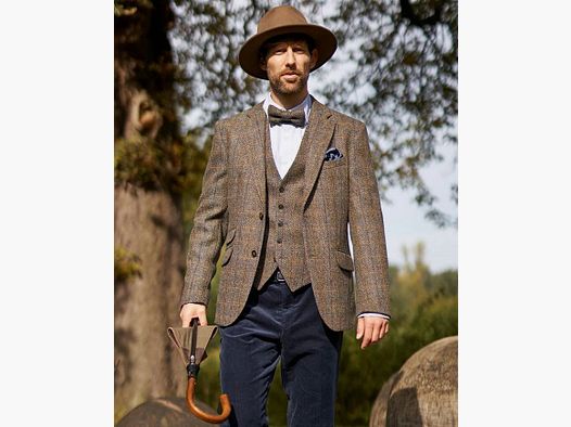 Harris Tweed Sakko in green-blue Herringbone