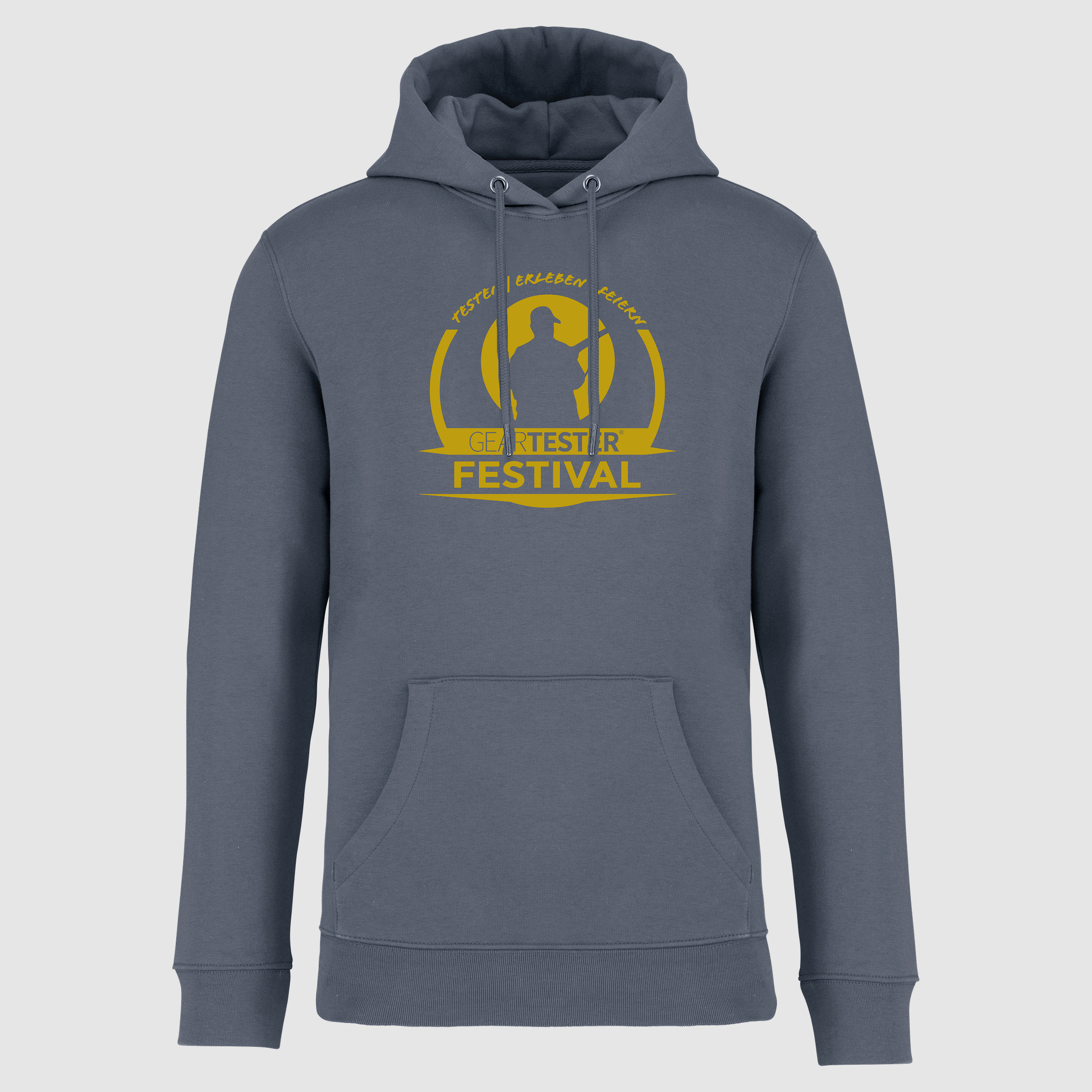 Geartester Festival Bio Hoodie, großes Logo