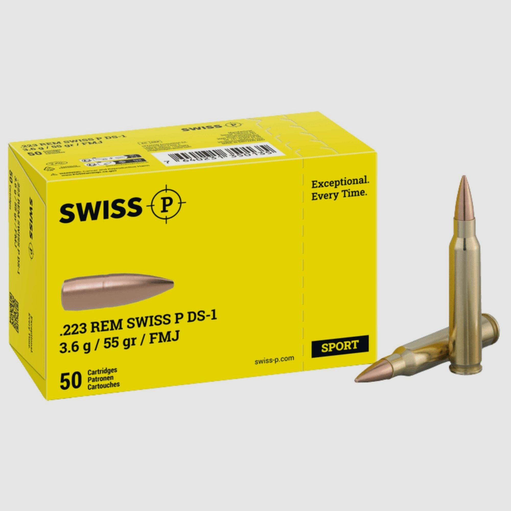500 Patronen .223 Remington (5,56×45) 55 grains – SWISS P