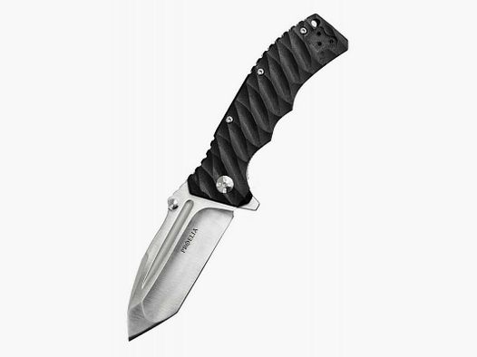 Defcon Proelia Tanto Taschenmesser, satinierte Klinge, schwarzer Griff