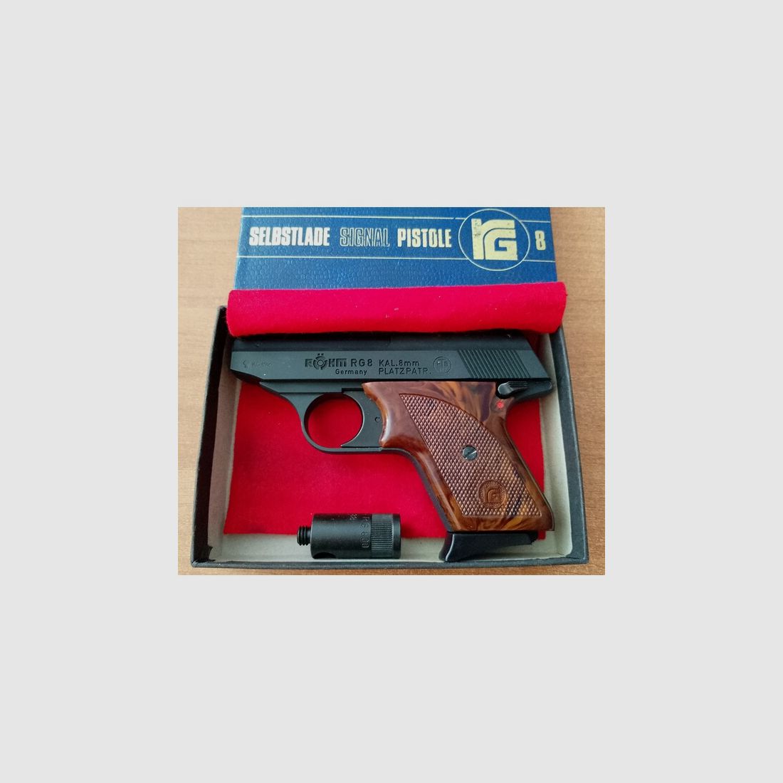 Seltene Röhm RG 8 im Kaliber 8 mm Knall/ PTB 412 mit OVP!