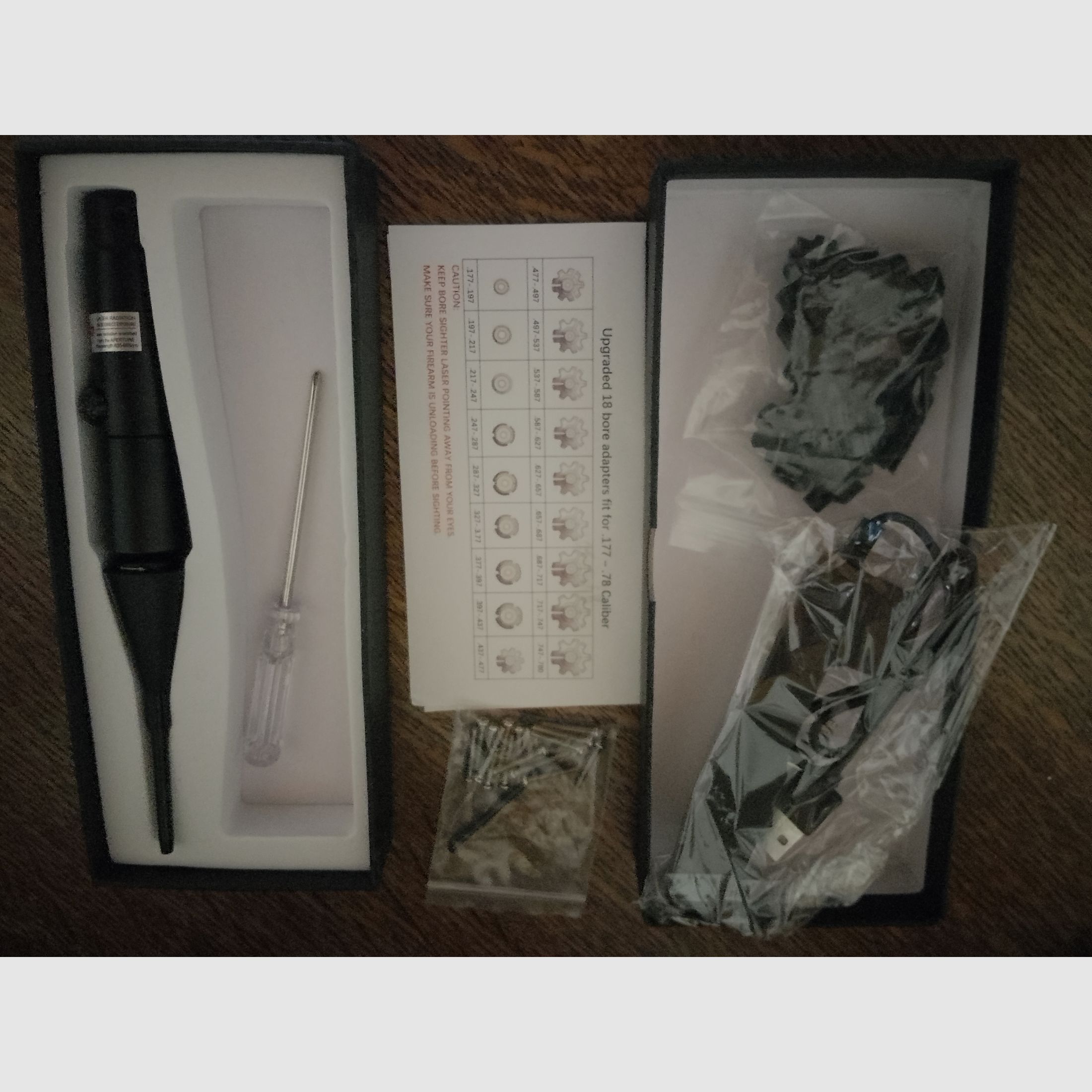 Laser Bore sighter Cal .177 - .78 Set neu Einschießhilfe Mündungslaser Kit 