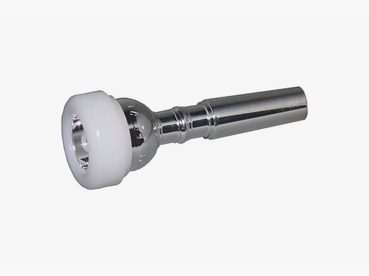 Meister Dotzauer mouthpiece for Plesshorn with rubber rim brass silver-plated