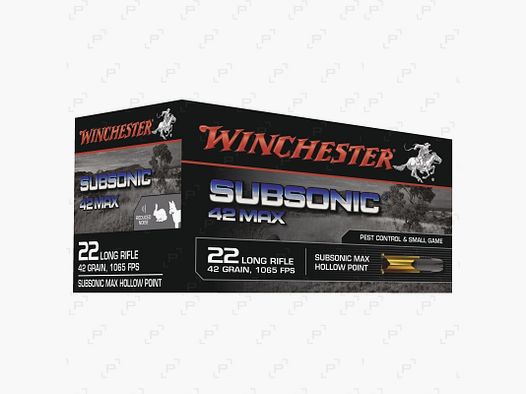 Cartouches à percussion annulaire calibre 22 LR WINCHESTER SUBSONIC 42 MAX
