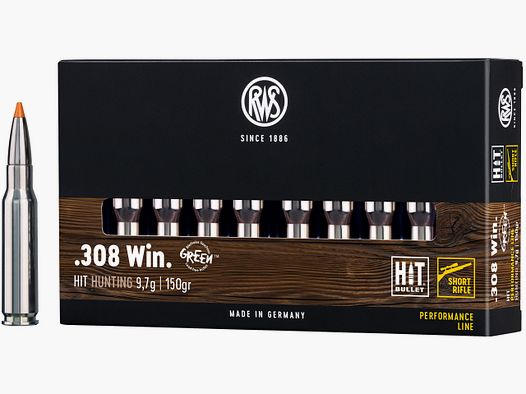 RWS Cartuchos de rifle Hit Short Rifle .308 Win. 150 grains
