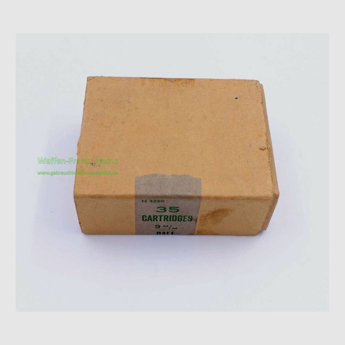 Inglés, fabricante desconocido munición para pistolas 9mm Luger/Parabellum/9x19