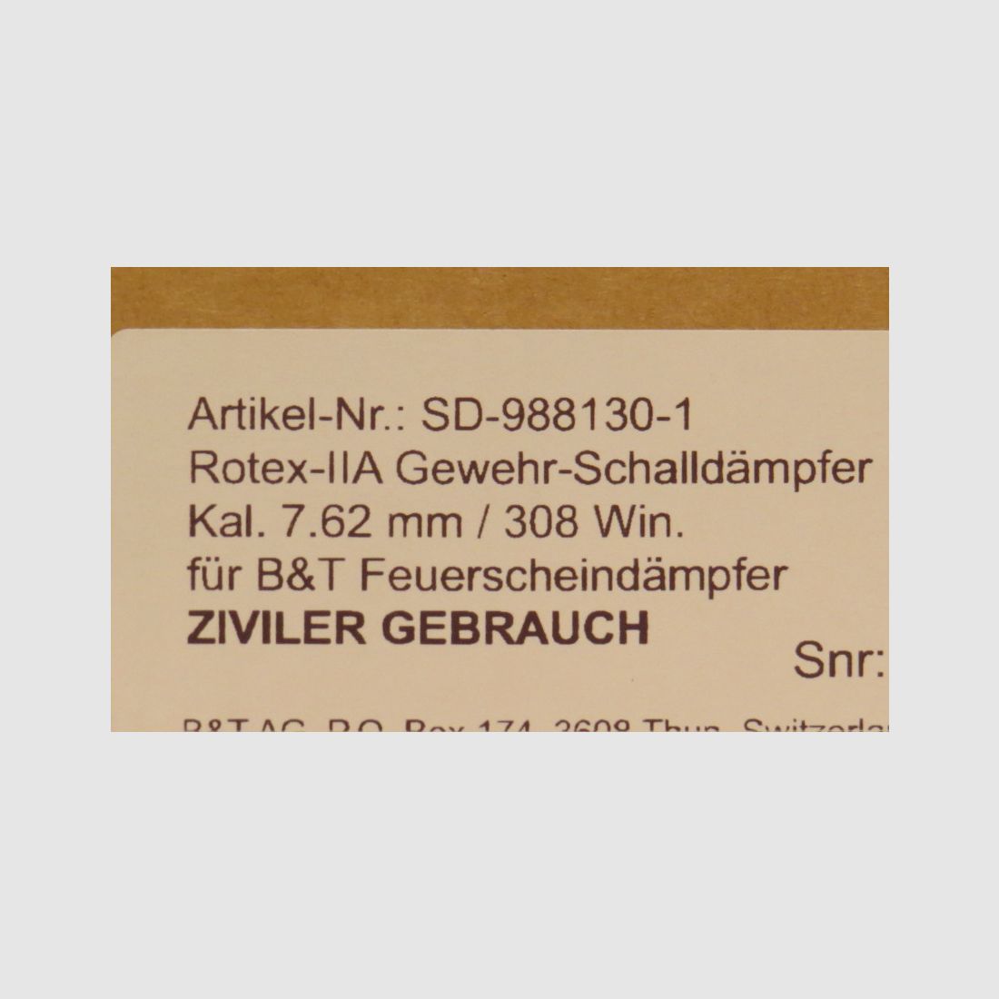 Brügger & Thomet Rotex-IIA Schalldämpfer - Cal .308 Win. - QD Schnellverschluss