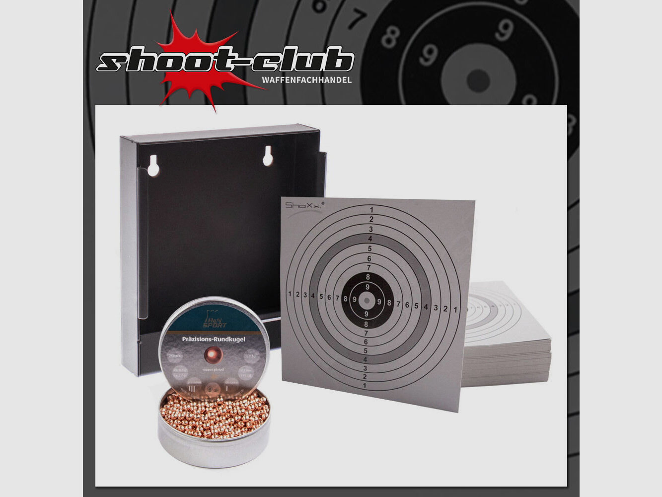 shoXx trappola per proiettili + HN palle tonde placcate in rame cal. 4,4 mm + 120