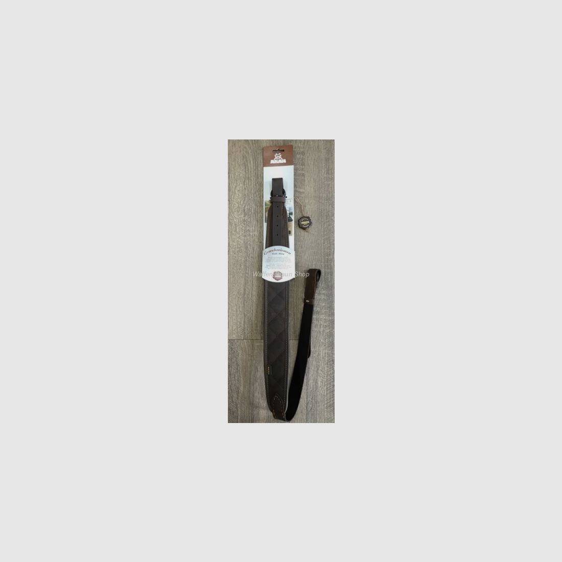 AKAH Gewehrriemen Pullup Leder, mit Polsterung, gesteppt. Braun. L100cm, B 6cm.