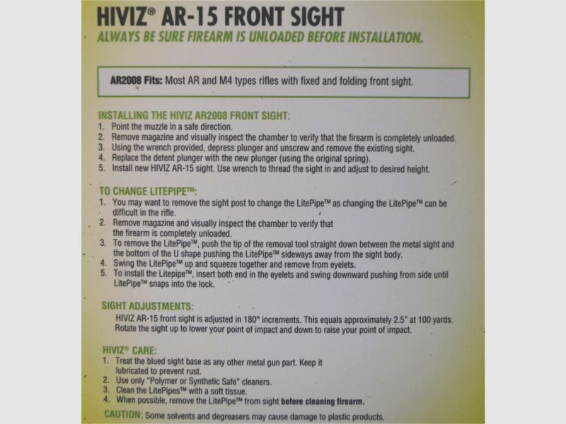 Front Sight Fiber Green+Red AR15, zdjęcie 4 z 4