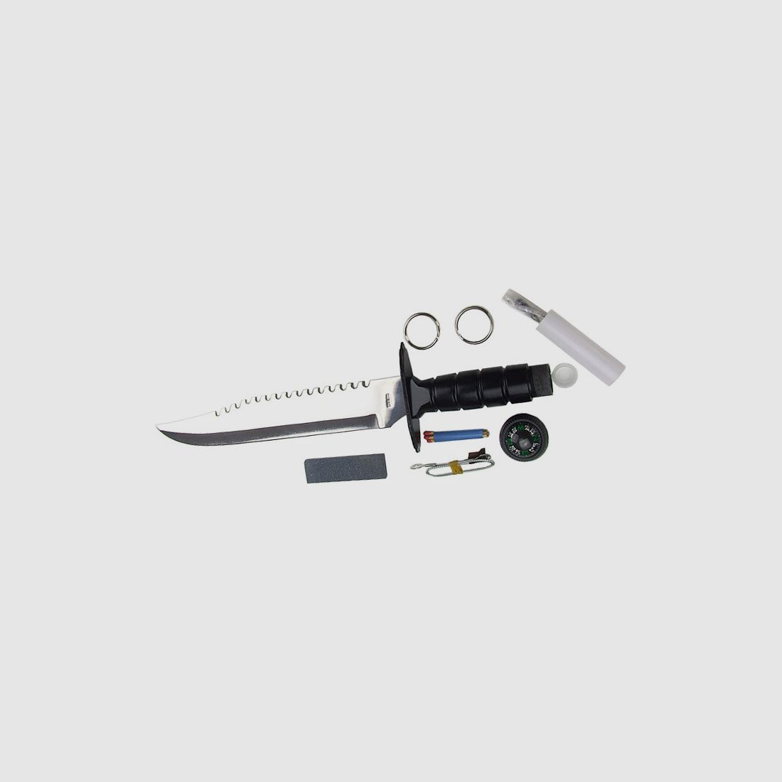 B-Ware Outdoormesser Ăśberlebensmesser Combat Knife KlingenlĂ¤nge 25 cm Kompass SeilsĂ¤ge StreichhĂ¶lzer (P18)