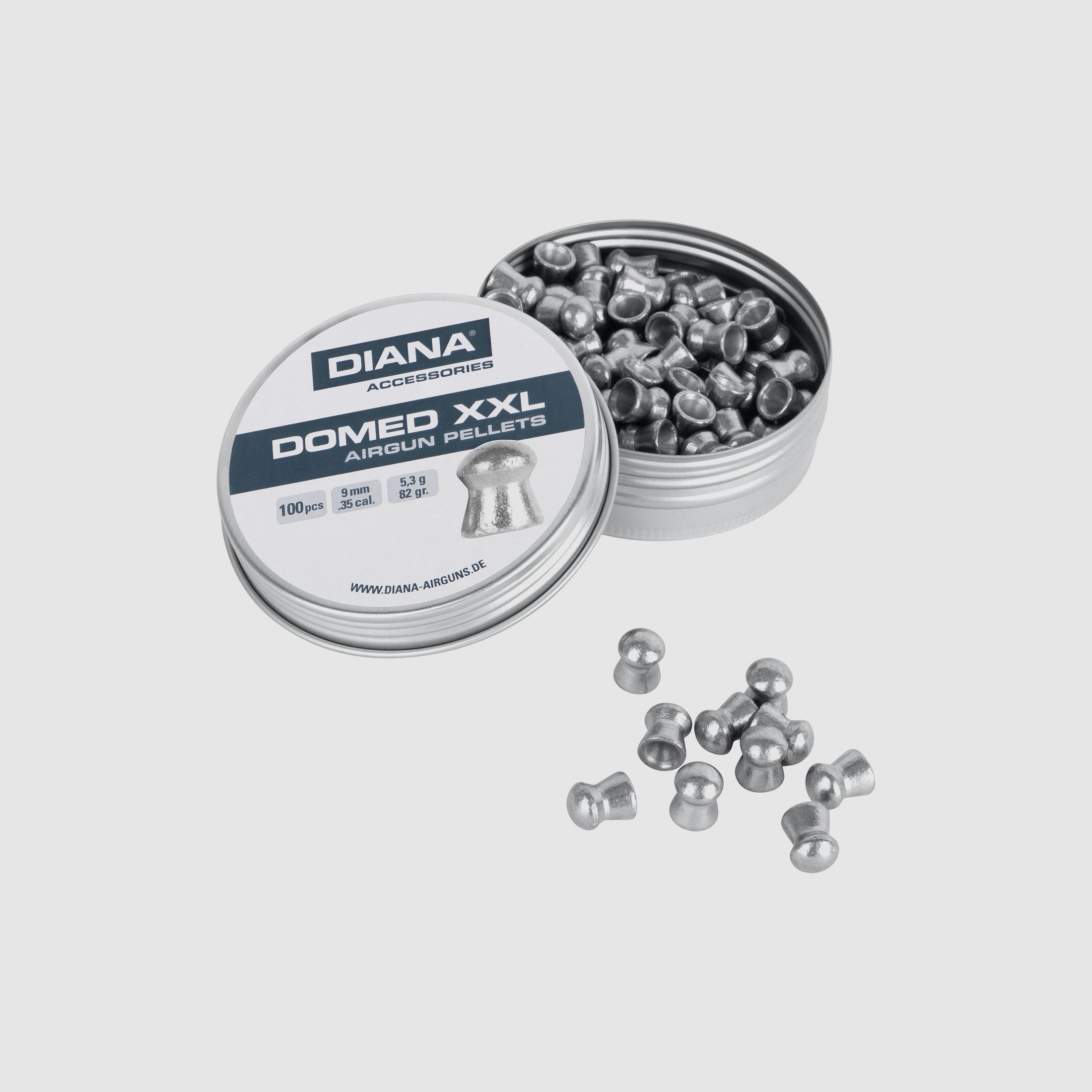 DIANA DOMED XXL Rundkopf Diabolos glatt 9 mm (.35) 100 Stück