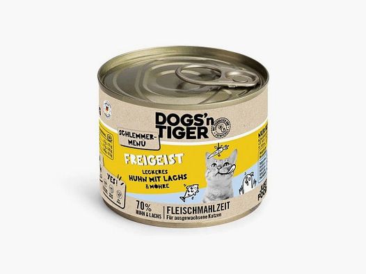 Dogs'n Tiger Katzen Nassfutter Freigeist Huhn & Lachs 200 g