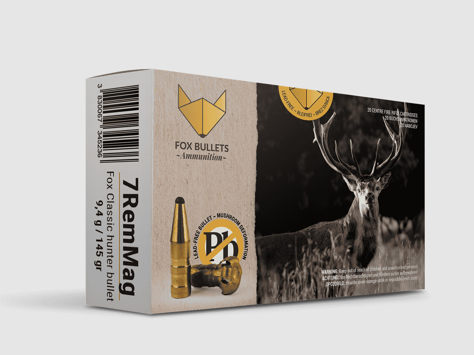 Fox Bullets Classic Hunter 7mm Rem. Mag. 9,4 g / 145 gr loodvrije munitie – 20 patronen, afbeelding 1 van 2