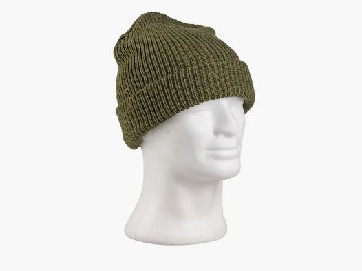 Rollstrickmütze Oliv - Polyacryl - Unigröße
