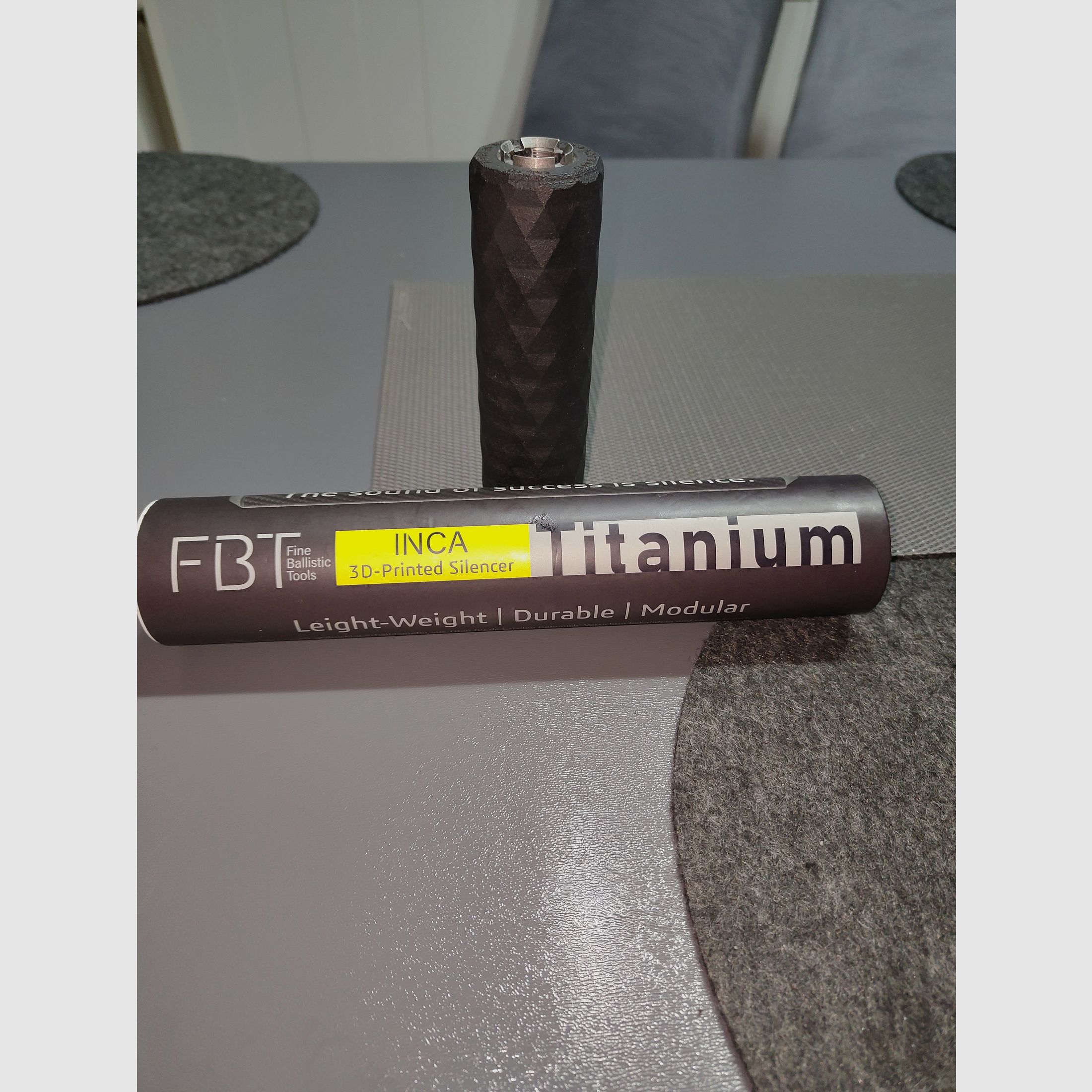 FBT INCA HOT 44Ti, Schalldämpfer Titan 3D-Druck