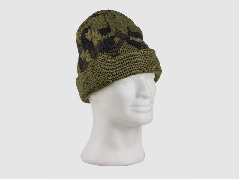 Rollstrickmütze Oliv / Tarn - Polyacryl - Unigröße - Wintermütze oder für kalte Tage