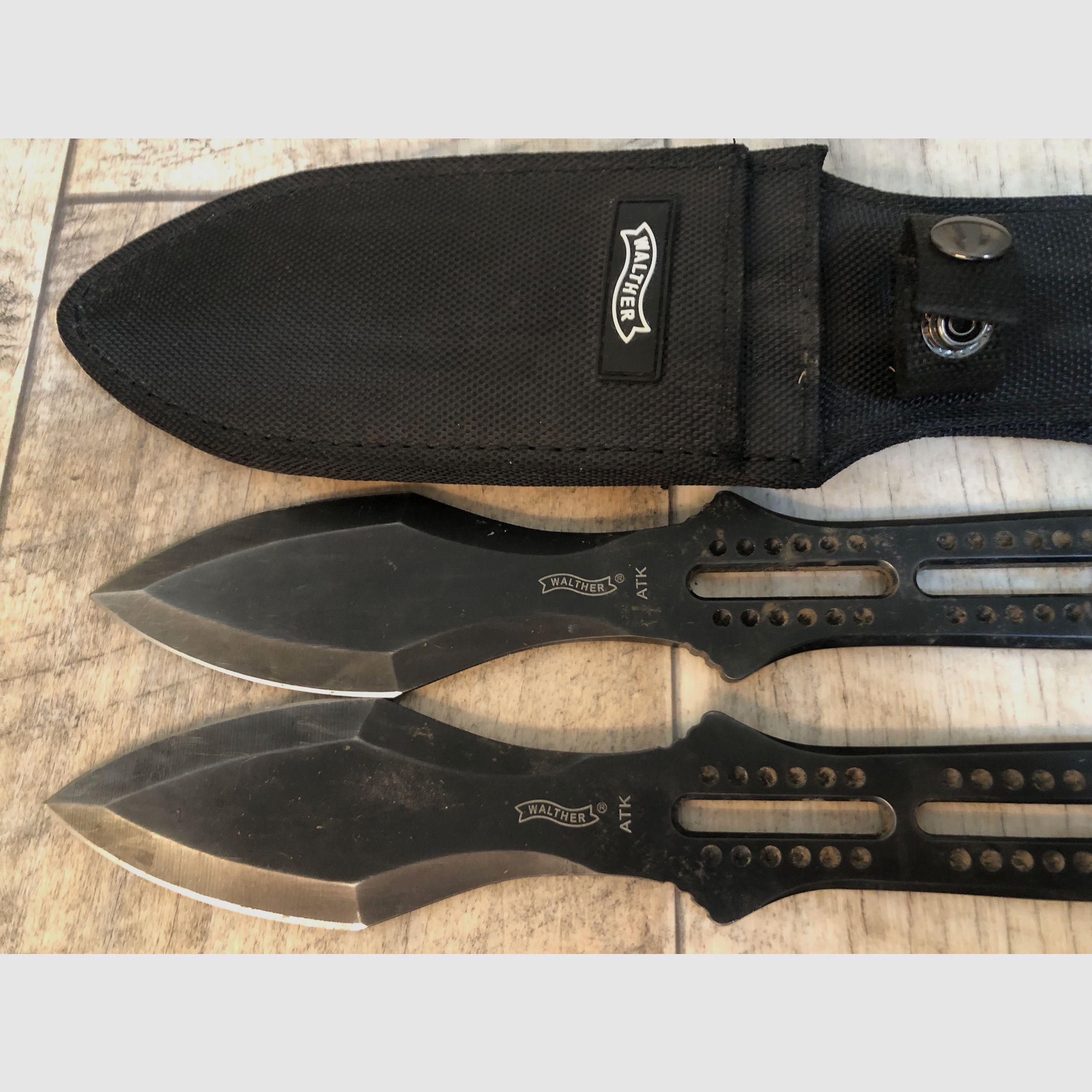 Ensemble de couteaux de lancer, Walther, City Brother Warhawk, Wild Cat, Haller