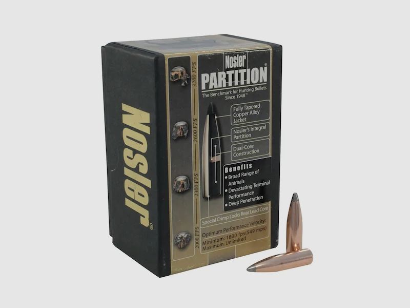 Nosler Geschoss Partition 7mm/.284 150GR Spitzer 50 Stück