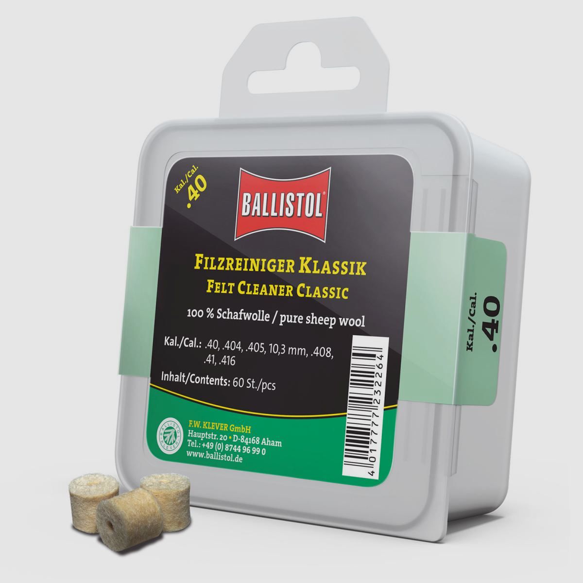 Ballistol Filzreiniger Klassik / 60 Stk. / Kal. .40