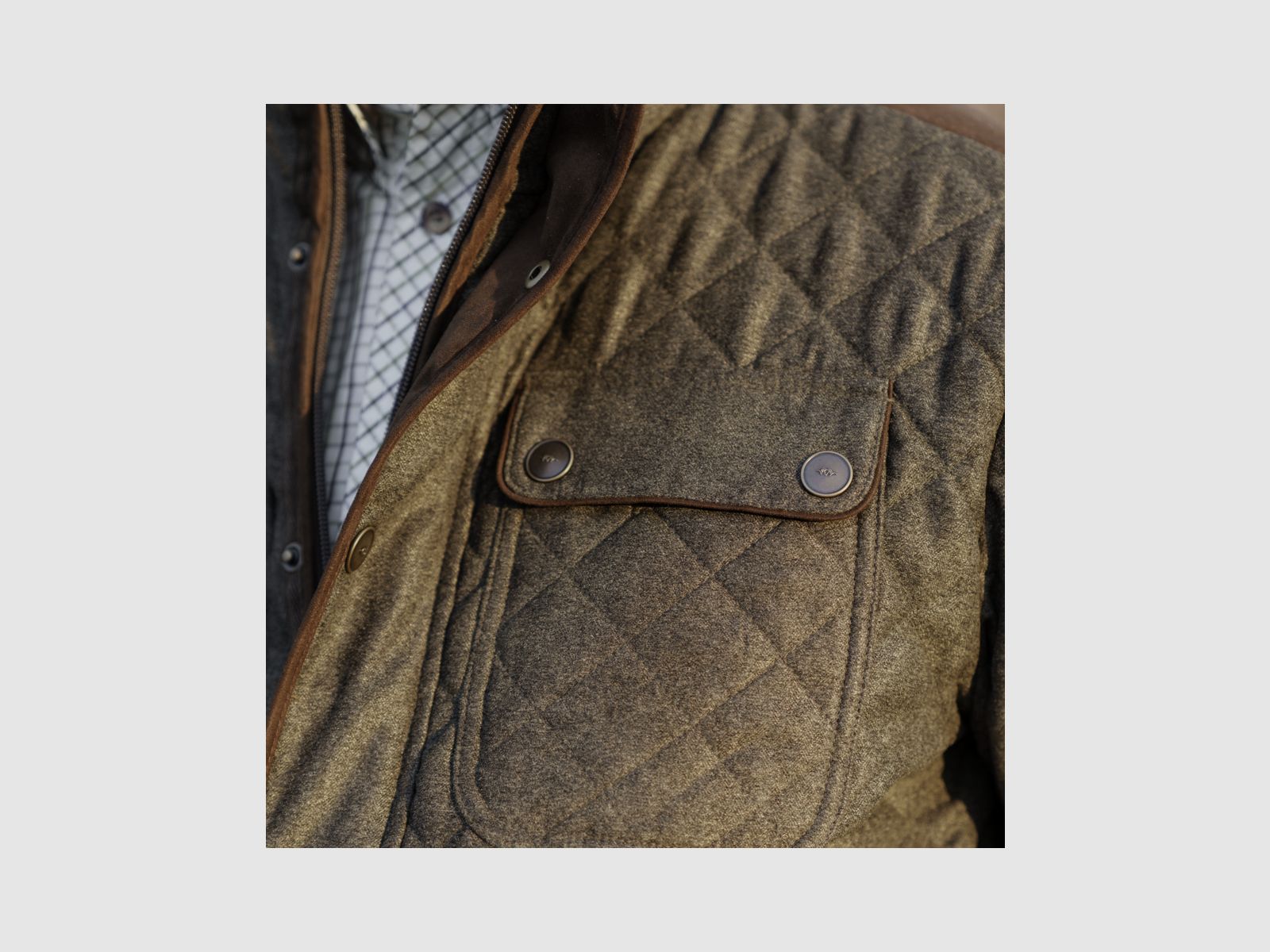 BLASER Herren Vintage Jacke Miles Olive Melange- Black