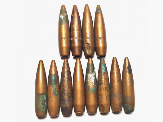 10 Stück Geschoss Geschosse 12,7 mm .50 BMG Browning .50cal 50 cal. 42 Gramm Länge: 58 mm