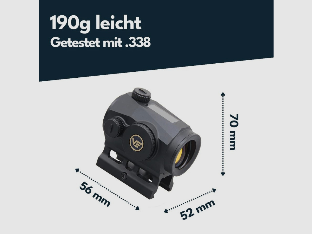 Vector Optics Scrapper 1x25 SOL Solar Leuchtpunktvisier SCRD-SM46 Red Dot Visier Jagd PCC Sport IPSC