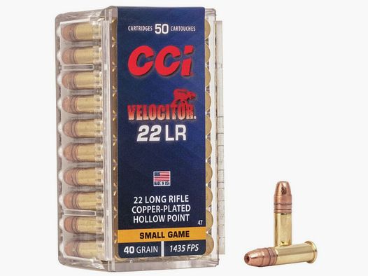 22 long rifle CCI Velocitor 40 gr CPHP VE50