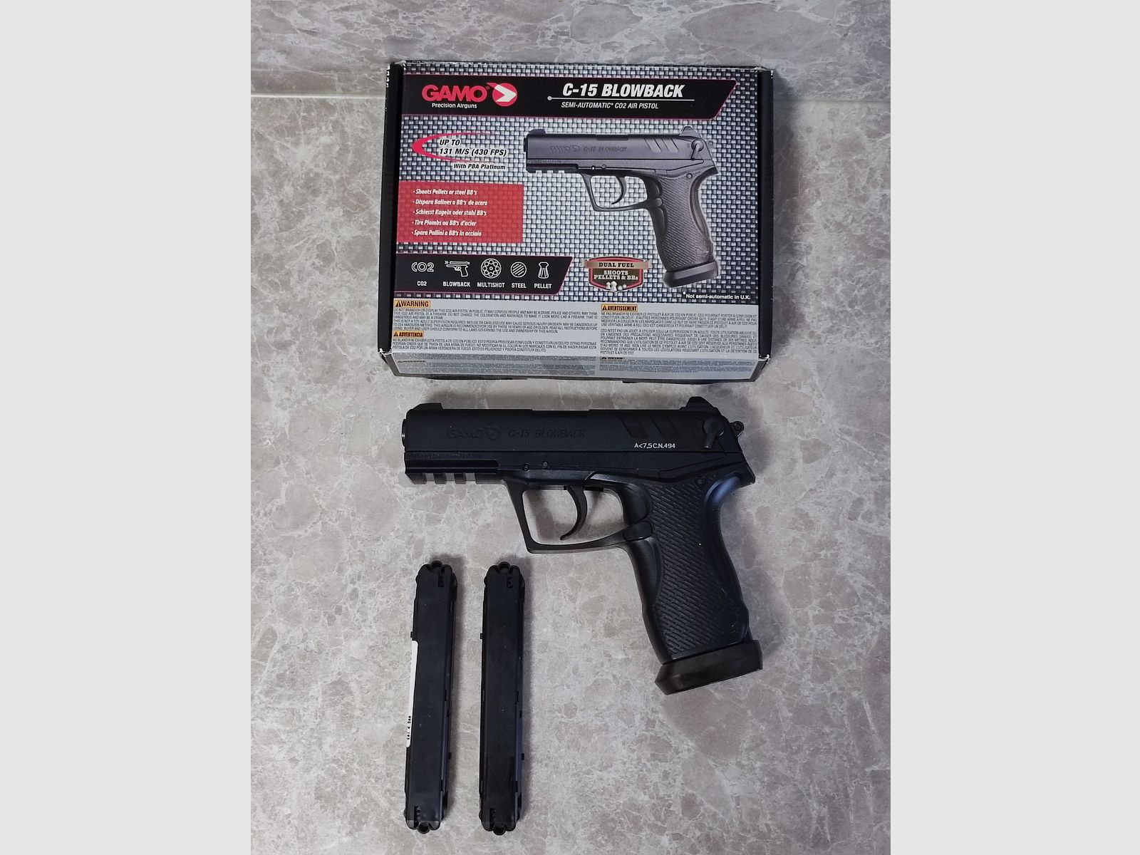 NEU Gamo C-15 Blowback CAL 4,5 schwarz CO2 Gas Pistole