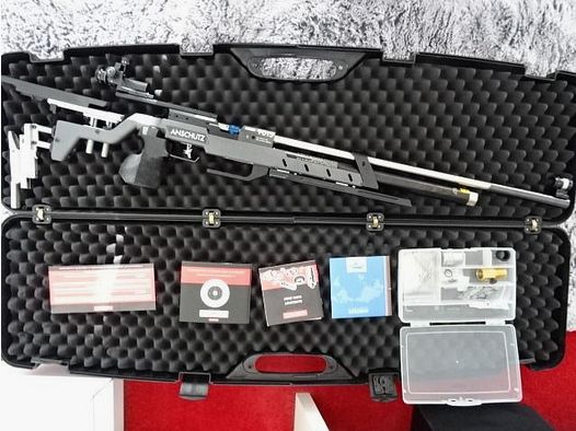 Anschütz 9015 Alu ondersteuning luchtgeweer - kleur irisfilter - stabilisator - origineel accessoire - koffer - 1e hand - weinig gebruikt