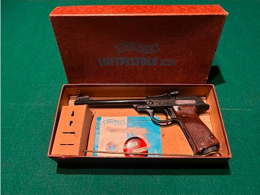 Pistola ad aria Walther LP53 nella confezione originale del 1958