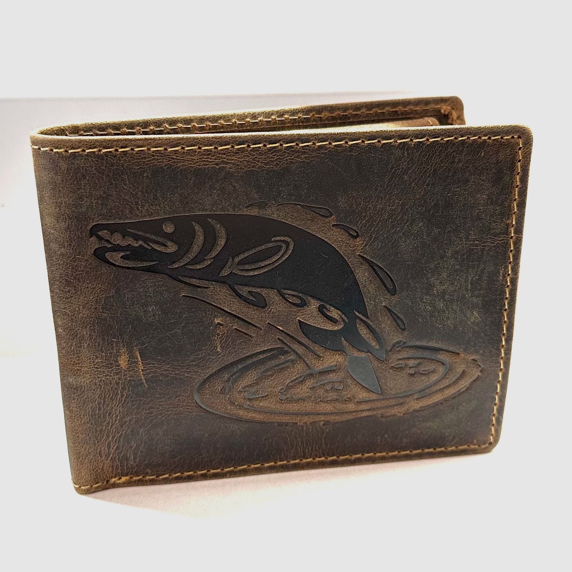 Greenburry Leder Geldbörse Vintage Hecht Motiv 1705-Hecht