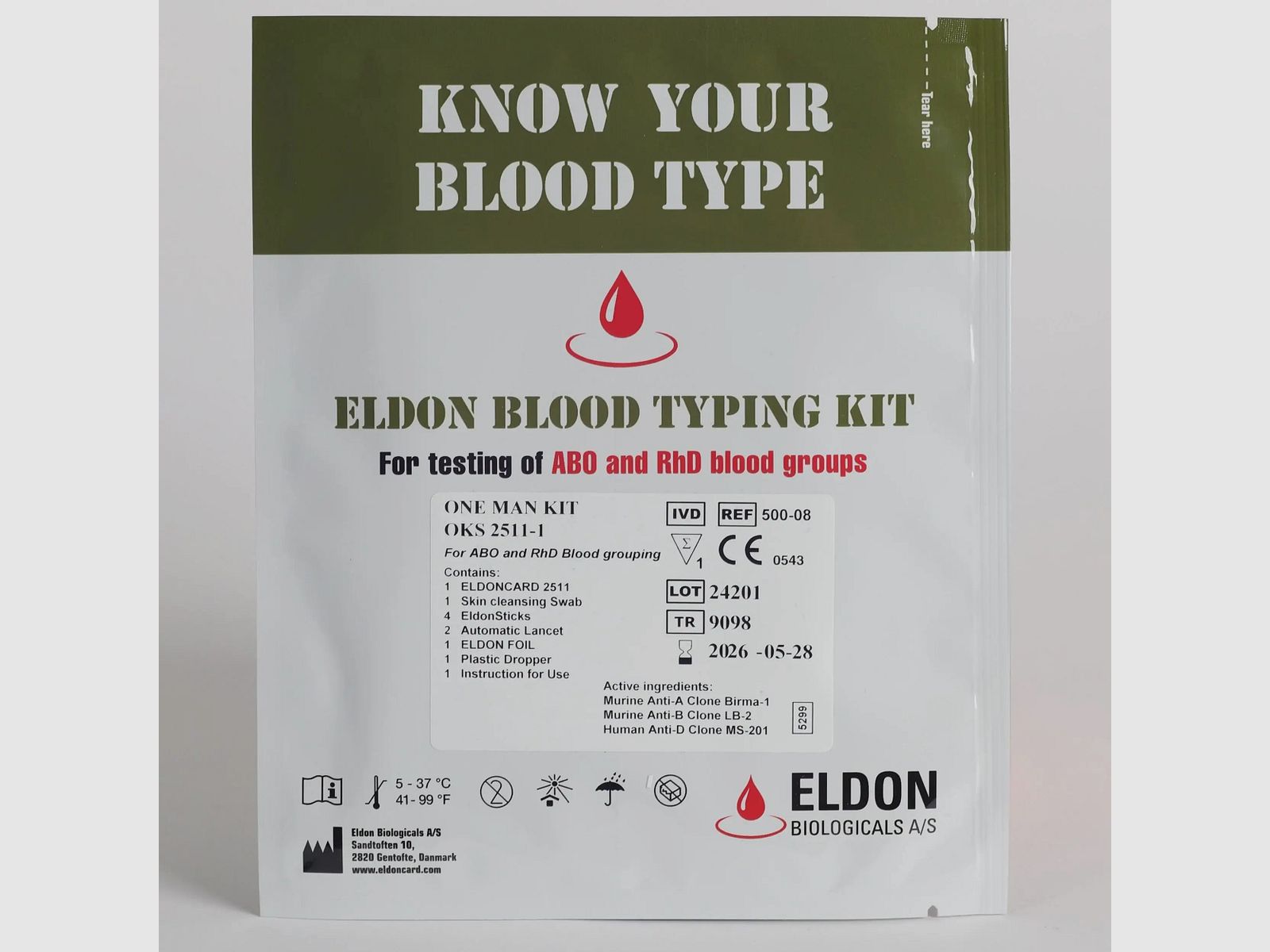 Eldoncard Eldoncard Schnelltest Blutgruppe One Man Kit