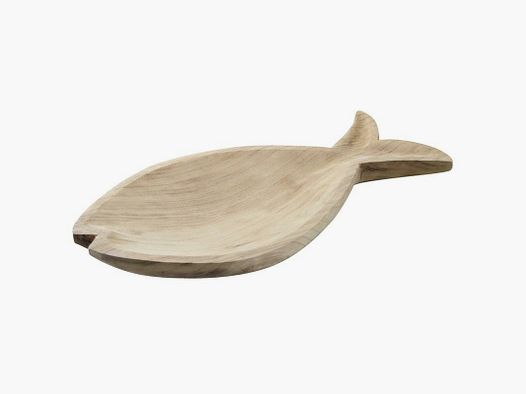 Lovergreen Kunst des Tisches Motiv Fischkorb paulownia-Holz groß
