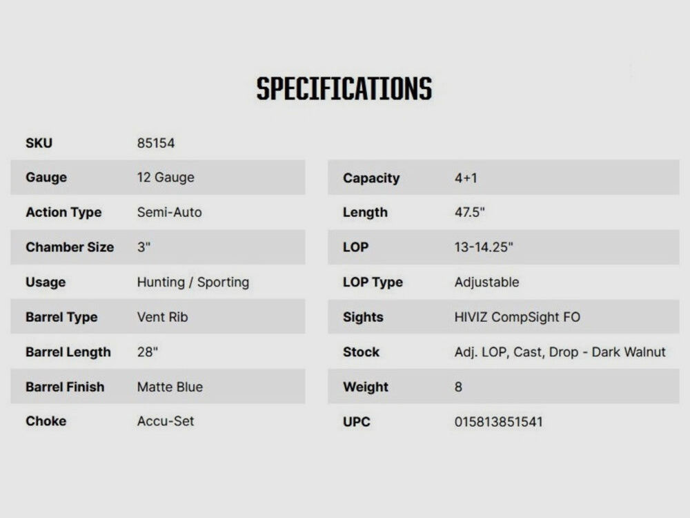 Mossberg 940 Pro Field 28" (28 pouces) Noyer Foncé 12/76