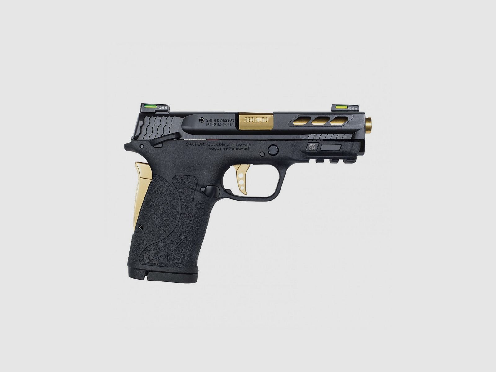 Smith & Wesson M&P 380 Ported Shield EZ GOLD ‘Performance Center’ Cal. 380 ACP, image 1 of 2