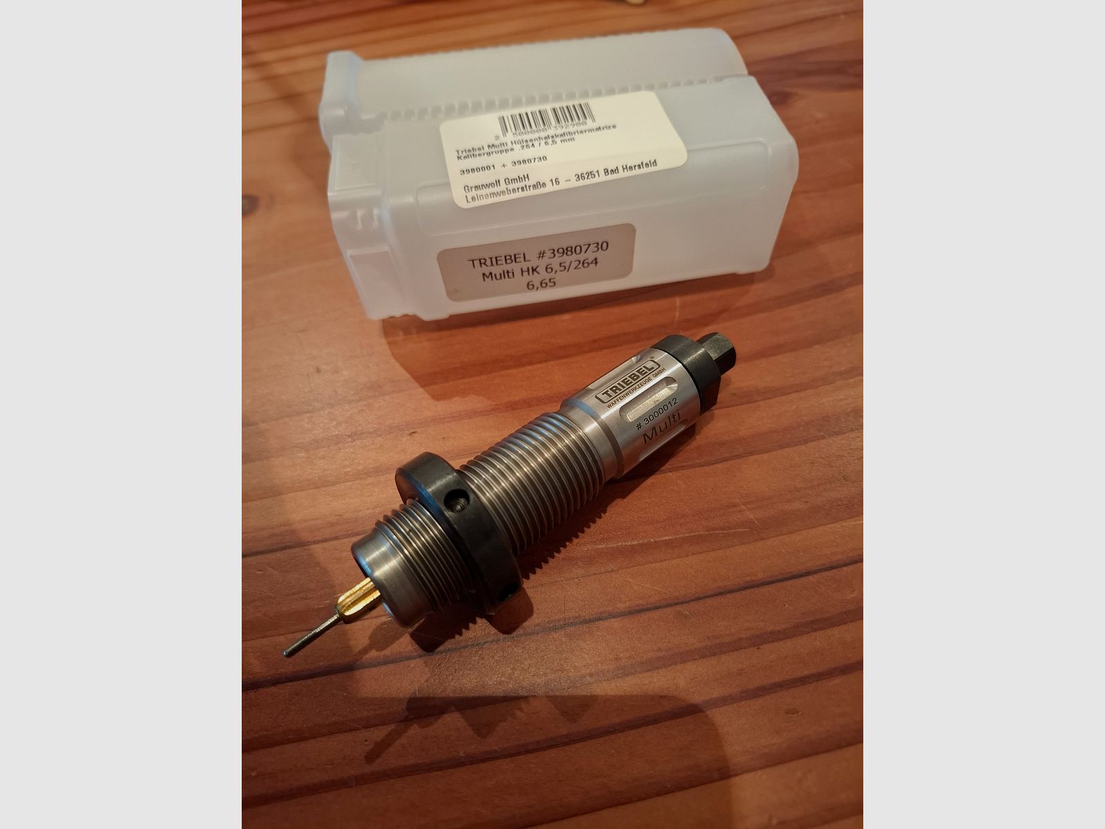 Triebel Multi calibrador de cuello de cartucho grupo de calibre .264 / 6,5 mm #3980730 como nuevo