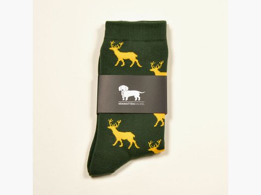 421 g grüne Socken mit goldenem Hirsch