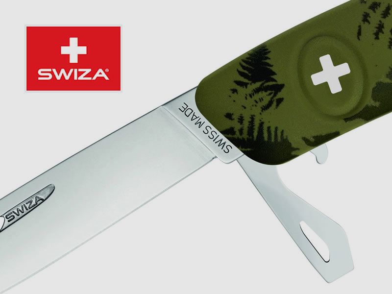 SWIZA Schweizer Messer FILIX D03 CAMO FARN KHAKI, Edelstahl 440, 11 Funktionen, Korkenzieher