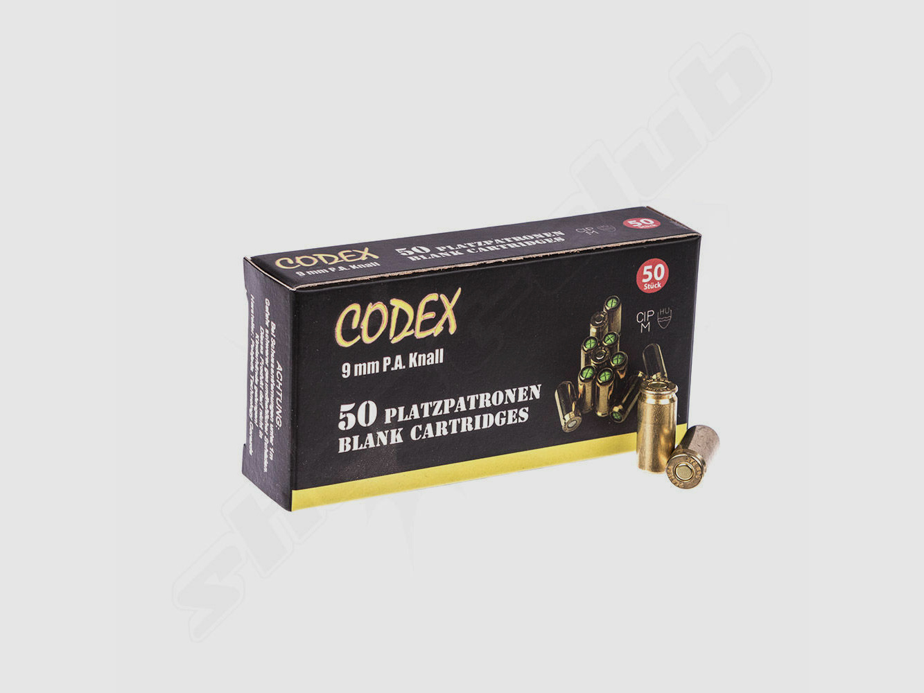Albrecht Kind GmbH Codex Gold Schreckschussmuniti on 9mm P.A.K. - 50 Stück