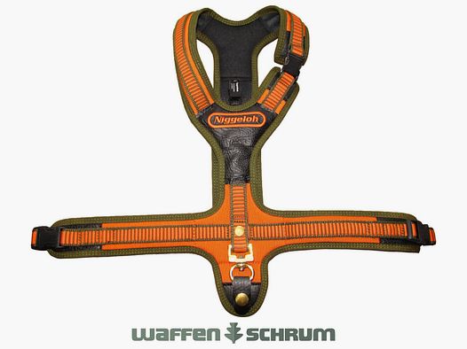Niggeloh Hundegeschirr Follow orange/oliv