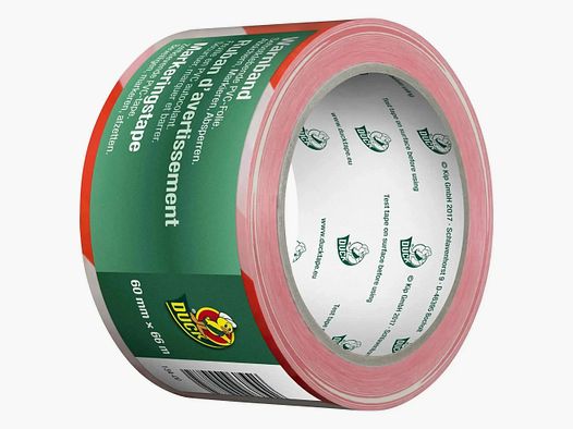 Duck Tape Waarschuwingsband 60 mm x 66 m rood wit