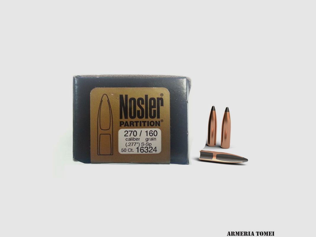 RELOADING BULLE – NOSLER – PARTITION 270 caliber (.277″) SSP 160grain (50pcs) -16324