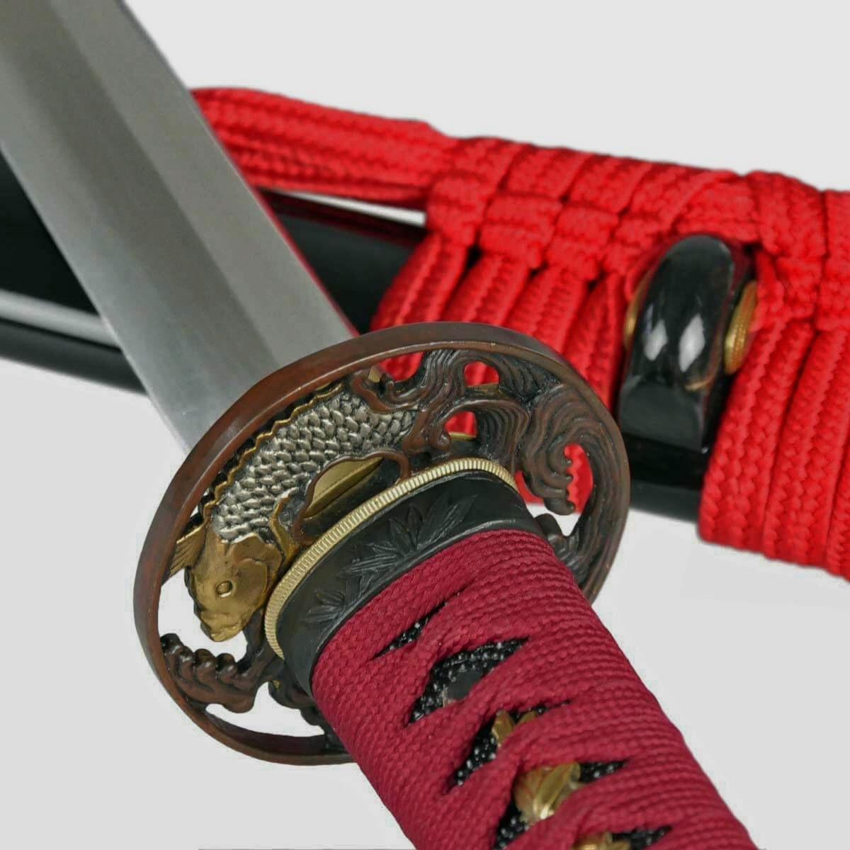 Katana Nishikigoi Samuraischwert Metall Klinge aus hochwertigem Kohlenstoffstahl sehr scharf!