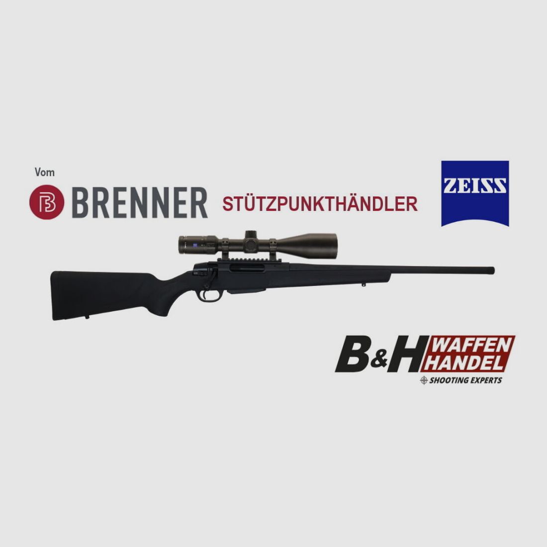 Brenner compleet pakket BR20 Polymer .30-06Spring. met Zeiss Conquest V4 3-12x56