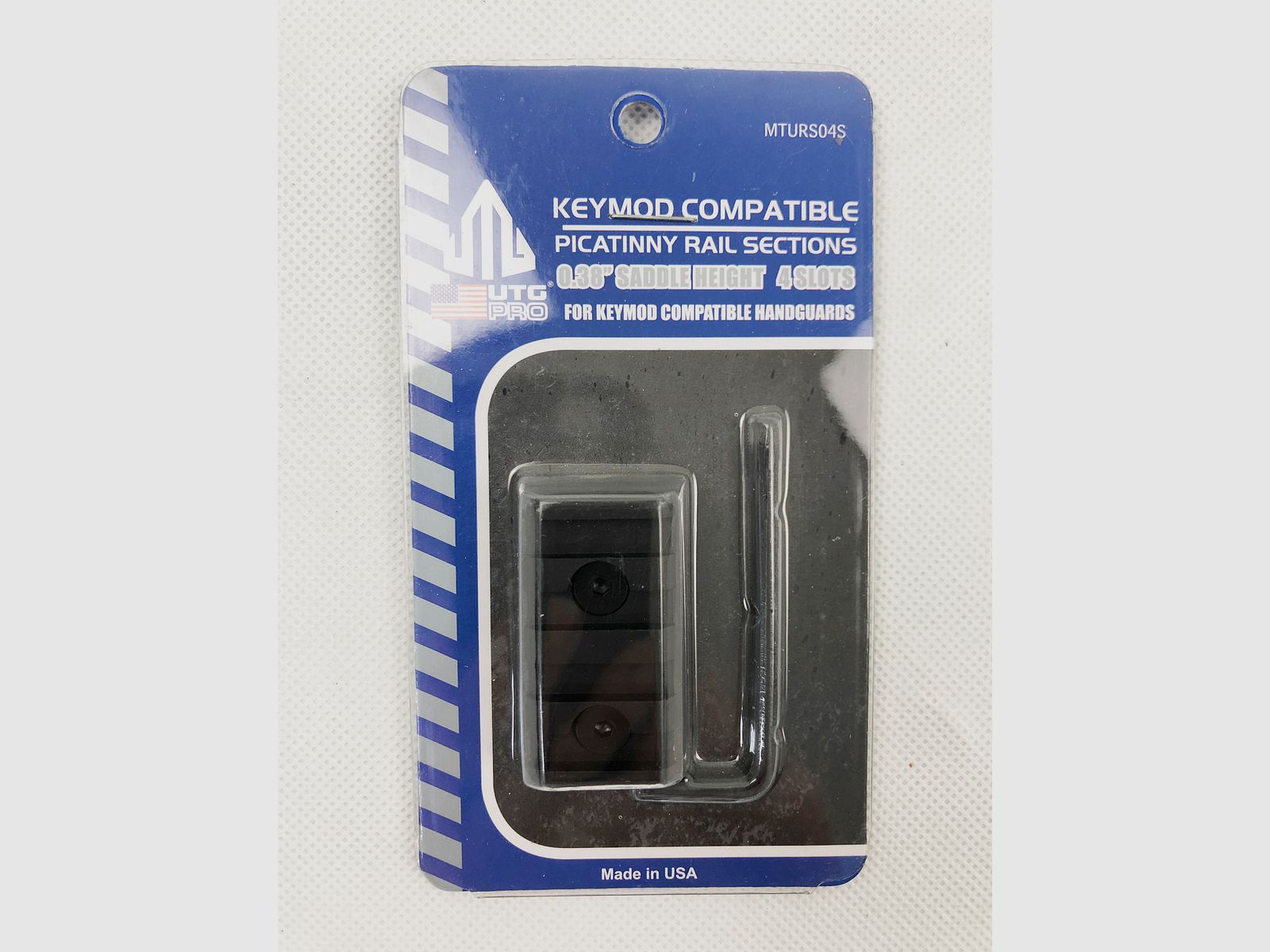 Section de rail Picatinny Keymod UTG PRO 1,57 pouce (4 emplacements)