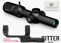 Lunette de tir Vortex Strike Eagle 1-8x24 AR-BDC3 réticule lumineux - incluant montage cantilever